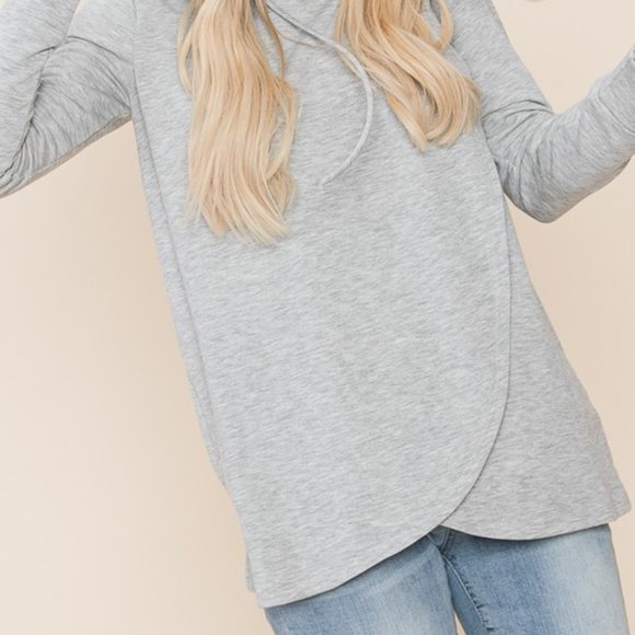 NWT Vanilla Bay Gray Tulip Hoodie Sweatshirt - Picture 3 of 5